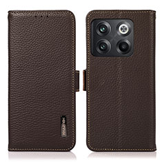 Funda de Cuero Cartera con Soporte Carcasa B03H para OnePlus 10T 5G Marron