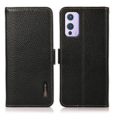 Funda de Cuero Cartera con Soporte Carcasa B03H para OnePlus 9 5G Negro