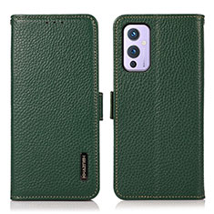 Funda de Cuero Cartera con Soporte Carcasa B03H para OnePlus 9 5G Verde