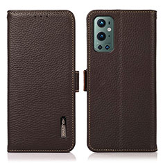 Funda de Cuero Cartera con Soporte Carcasa B03H para OnePlus 9 Pro 5G Marron