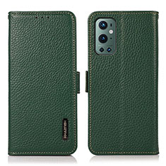 Funda de Cuero Cartera con Soporte Carcasa B03H para OnePlus 9 Pro 5G Verde