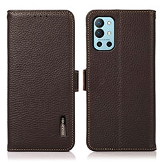 Funda de Cuero Cartera con Soporte Carcasa B03H para OnePlus 9R 5G Marron