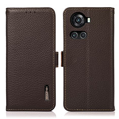 Funda de Cuero Cartera con Soporte Carcasa B03H para OnePlus Ace 5G Marron