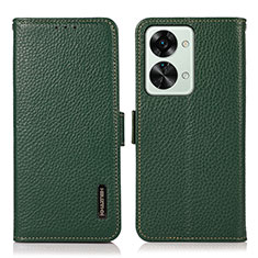 Funda de Cuero Cartera con Soporte Carcasa B03H para OnePlus Nord 2T 5G Verde