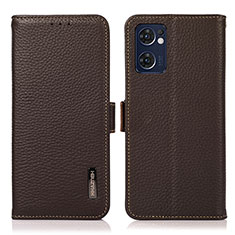 Funda de Cuero Cartera con Soporte Carcasa B03H para OnePlus Nord CE 2 5G Marron