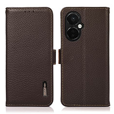 Funda de Cuero Cartera con Soporte Carcasa B03H para OnePlus Nord CE 3 5G Marron