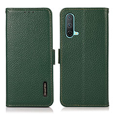 Funda de Cuero Cartera con Soporte Carcasa B03H para OnePlus Nord CE 5G Verde