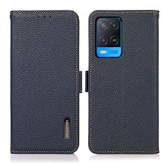 Funda de Cuero Cartera con Soporte Carcasa B03H para Oppo A54 4G Azul