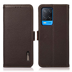 Funda de Cuero Cartera con Soporte Carcasa B03H para Oppo A54 4G Marron