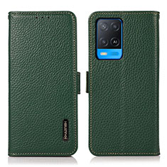 Funda de Cuero Cartera con Soporte Carcasa B03H para Oppo A54 4G Verde