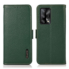 Funda de Cuero Cartera con Soporte Carcasa B03H para Oppo A95 4G Verde