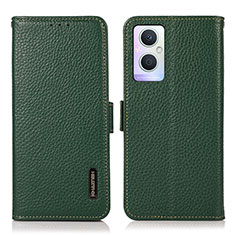 Funda de Cuero Cartera con Soporte Carcasa B03H para Oppo A96 5G Verde