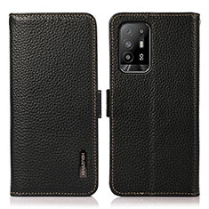 Funda de Cuero Cartera con Soporte Carcasa B03H para Oppo F19 Pro+ Plus 5G Negro