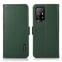 Funda de Cuero Cartera con Soporte Carcasa B03H para Oppo F19 Pro+ Plus 5G Verde