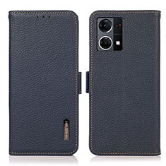 Funda de Cuero Cartera con Soporte Carcasa B03H para Oppo F21 Pro 4G Azul