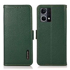 Funda de Cuero Cartera con Soporte Carcasa B03H para Oppo F21 Pro 4G Verde