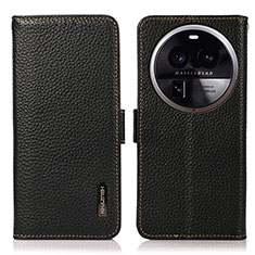 Funda de Cuero Cartera con Soporte Carcasa B03H para Oppo Find X6 5G Negro