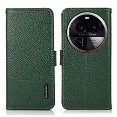 Funda de Cuero Cartera con Soporte Carcasa B03H para Oppo Find X6 5G Verde