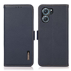 Funda de Cuero Cartera con Soporte Carcasa B03H para Oppo K10 5G Azul