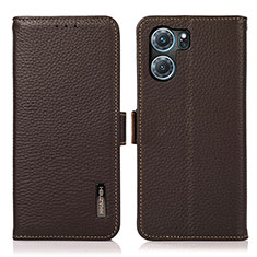 Funda de Cuero Cartera con Soporte Carcasa B03H para Oppo K10 5G Marron