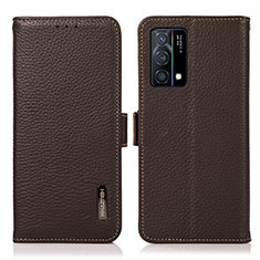 Funda de Cuero Cartera con Soporte Carcasa B03H para Oppo K9 5G Marron