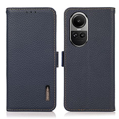 Funda de Cuero Cartera con Soporte Carcasa B03H para Oppo Reno10 5G Azul