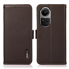 Funda de Cuero Cartera con Soporte Carcasa B03H para Oppo Reno10 5G Marron