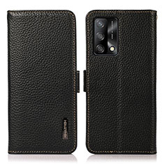 Funda de Cuero Cartera con Soporte Carcasa B03H para Oppo Reno6 Lite Negro