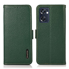 Funda de Cuero Cartera con Soporte Carcasa B03H para Oppo Reno7 SE 5G Verde