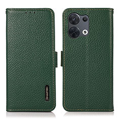 Funda de Cuero Cartera con Soporte Carcasa B03H para Oppo Reno8 5G Verde