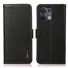 Funda de Cuero Cartera con Soporte Carcasa B03H para Oppo Reno8 Pro 5G Negro