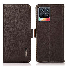 Funda de Cuero Cartera con Soporte Carcasa B03H para Realme 8 4G Marron