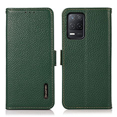 Funda de Cuero Cartera con Soporte Carcasa B03H para Realme 8 5G Verde