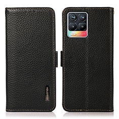 Funda de Cuero Cartera con Soporte Carcasa B03H para Realme 8 Pro Negro