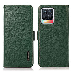 Funda de Cuero Cartera con Soporte Carcasa B03H para Realme 8 Pro Verde