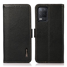 Funda de Cuero Cartera con Soporte Carcasa B03H para Realme 8s 5G Negro