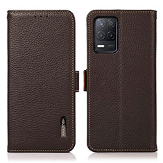 Funda de Cuero Cartera con Soporte Carcasa B03H para Realme 9 5G India Marron