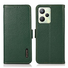 Funda de Cuero Cartera con Soporte Carcasa B03H para Realme C35 Verde