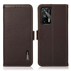 Funda de Cuero Cartera con Soporte Carcasa B03H para Realme GT 5G Marron