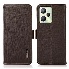 Funda de Cuero Cartera con Soporte Carcasa B03H para Realme Narzo 50A Prime Marron