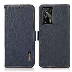 Funda de Cuero Cartera con Soporte Carcasa B03H para Realme Q3 Pro 5G Azul