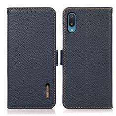 Funda de Cuero Cartera con Soporte Carcasa B03H para Samsung Galaxy A02 Azul