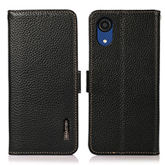 Funda de Cuero Cartera con Soporte Carcasa B03H para Samsung Galaxy A03 Core Negro