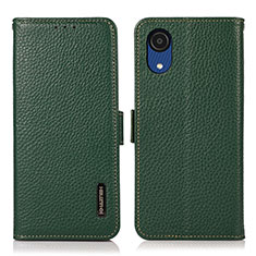 Funda de Cuero Cartera con Soporte Carcasa B03H para Samsung Galaxy A03 Core Verde