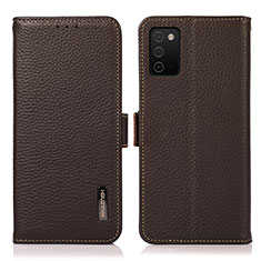 Funda de Cuero Cartera con Soporte Carcasa B03H para Samsung Galaxy A03s Marron