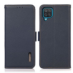 Funda de Cuero Cartera con Soporte Carcasa B03H para Samsung Galaxy A12 Azul