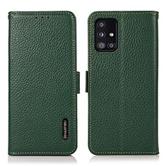 Funda de Cuero Cartera con Soporte Carcasa B03H para Samsung Galaxy A51 4G Verde