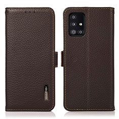 Funda de Cuero Cartera con Soporte Carcasa B03H para Samsung Galaxy A51 5G Marron