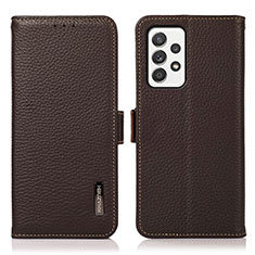 Funda de Cuero Cartera con Soporte Carcasa B03H para Samsung Galaxy A52 4G Marron