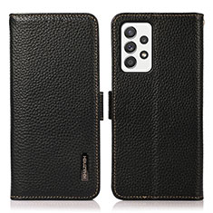 Funda de Cuero Cartera con Soporte Carcasa B03H para Samsung Galaxy A52 4G Negro